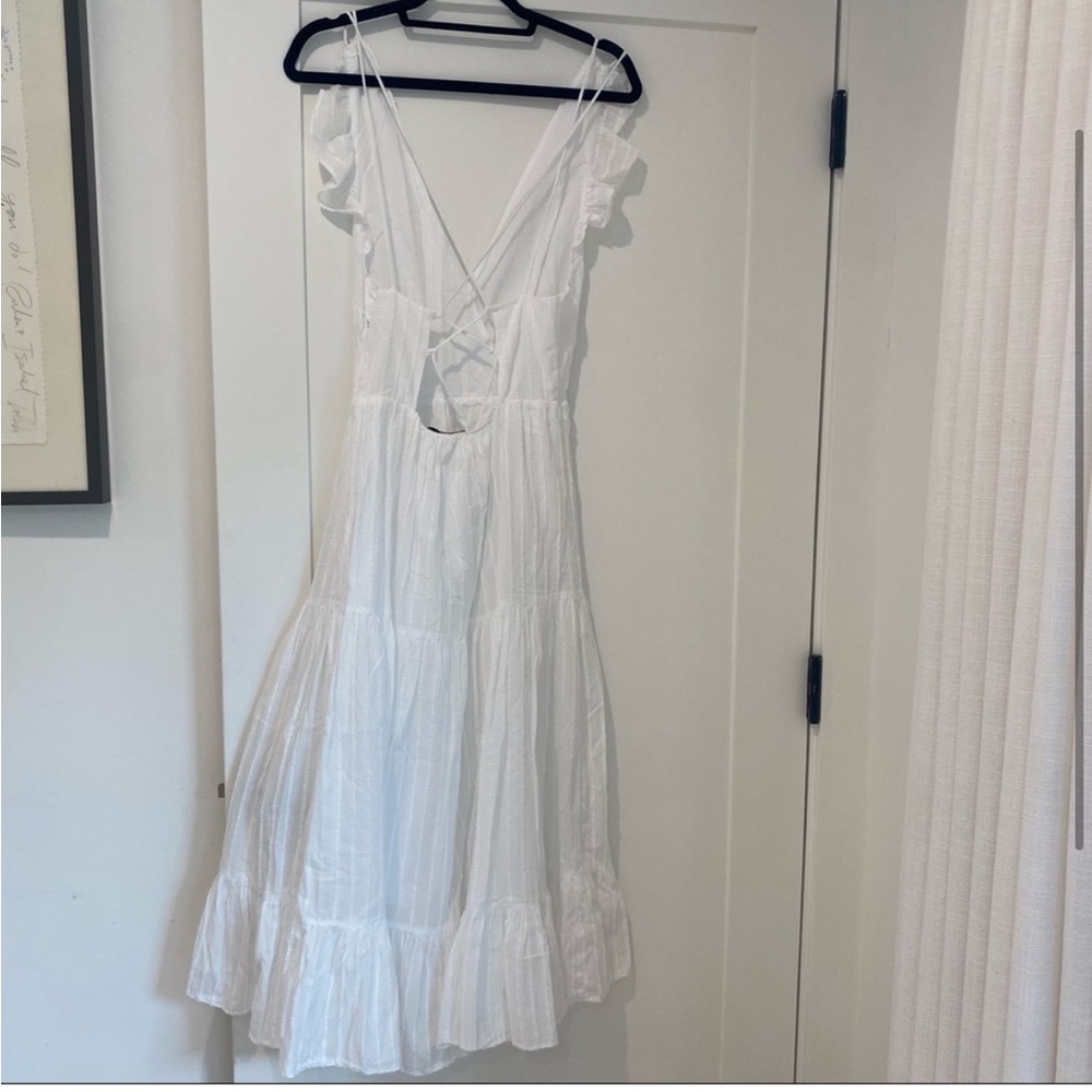 Zara White Prairie Ruffle Dress - Picture 5 of 6